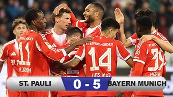 Kết quả St. Pauli 0-5 Bayern Munich: Cách chức vô địch 1 trận thắng