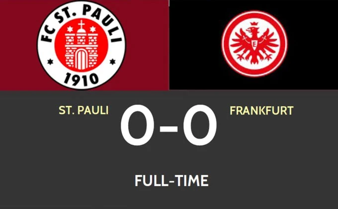 St. Pauli hòa Frankfurt 0-0, tiếp tục tích lũy điểm trong cuộc đua trụ hạng St. Pauli hòa Frankfurt 0-0, tiếp tục tích lũy điểm trong cuộc đua trụ hạng