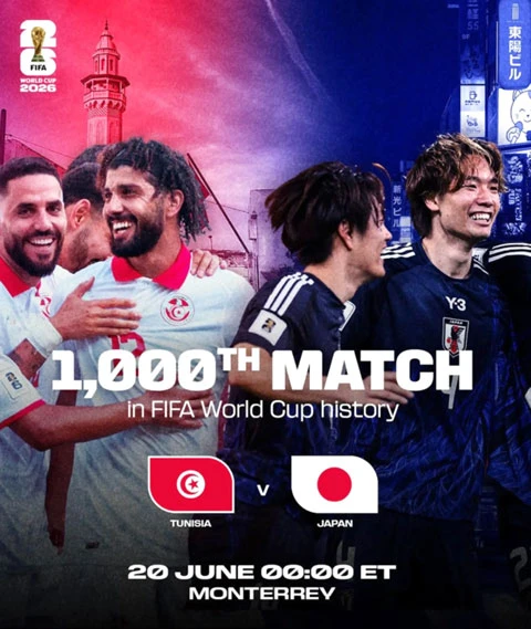 Cột mốc lịch sử ở trận Tunisia vs Nhật Bản