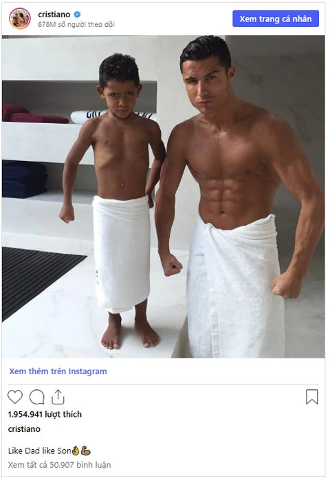 Cristiano Ronaldo Jr bắt đầu viết giấc mơ cho riêng mình