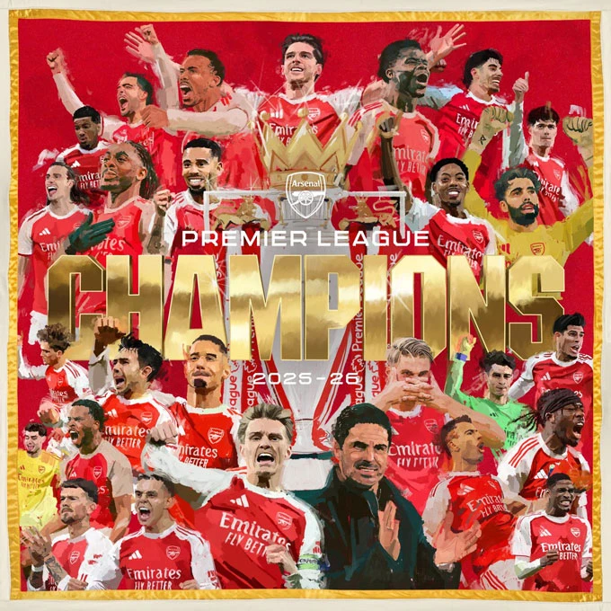 Điểm tin bóng đá sáng 20/5: Arsenal vô địch Premier League 2025/26 Điểm tin bóng đá sáng 20/5: Arsenal vô địch Premier League 2025/26
