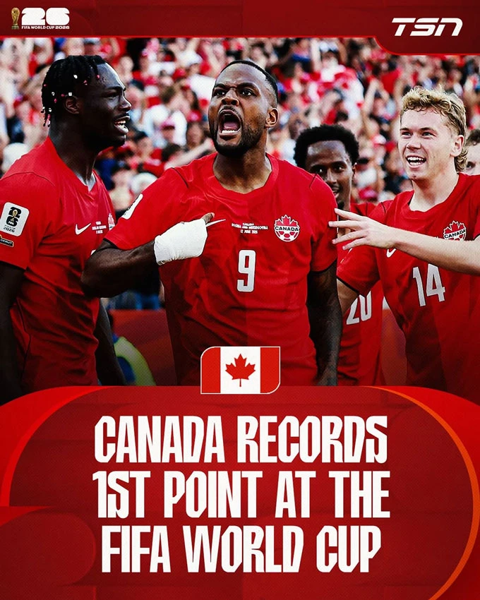 Điểm tin sáng 13/6: Canada làm nên lịch sử tại World Cup Điểm tin sáng 13/6: Canada làm nên lịch sử tại World Cup