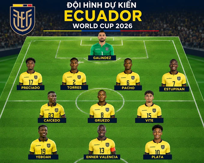 Đội tuyển Ecuador ở World Cup 2026: Mơ tạo địa chấn cùng Caicedo