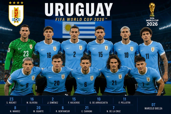 Đội tuyển Uruguay ở World Cup 2026: Chờ tài phép của Bielsa Đội tuyển Uruguay ở World Cup 2026: Chờ tài phép của Bielsa
