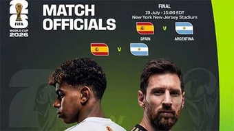 FIFA công bố trọng tài bắt chính trận chung kết World Cup 2026