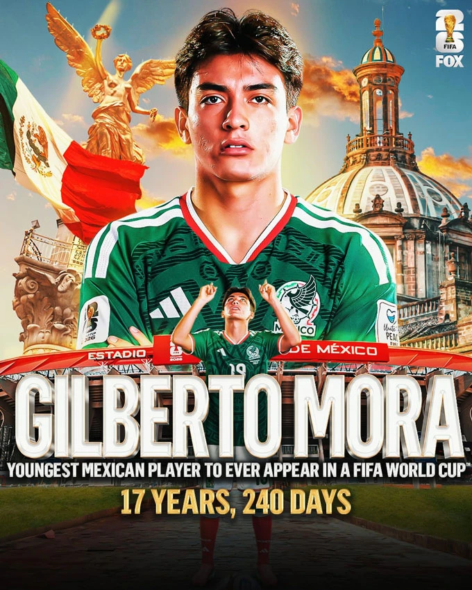 Gilberto Mora đi vào lịch sử World Cup ở tuổi 17 Gilberto Mora đi vào lịch sử World Cup ở tuổi 17
