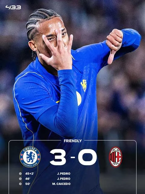 Joao Pedro lập cú đúp, Chelsea hủy diệt AC Milan Joao Pedro lập cú đúp, Chelsea hủy diệt AC Milan