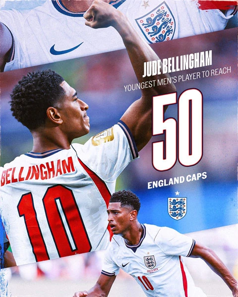 Jude Bellingham chạm cột mốc lịch sử cùng tuyển Anh tại World Cup 2026 Jude Bellingham chạm cột mốc lịch sử cùng tuyển Anh tại World Cup 2026