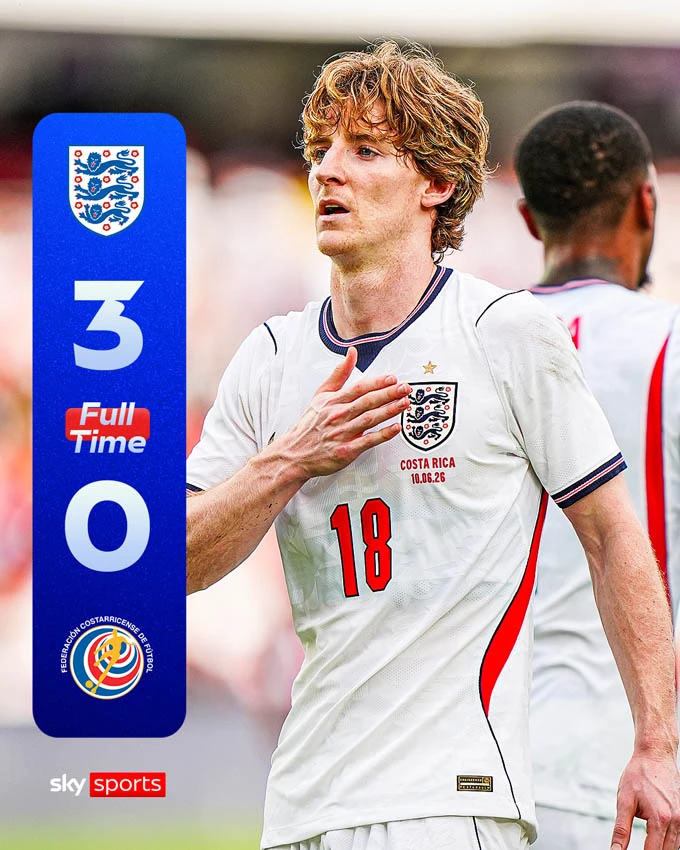 Kết quả Anh 3-0 Costa Rica: Ấn tượng Gordon Kết quả Anh 3-0 Costa Rica: Ấn tượng Gordon