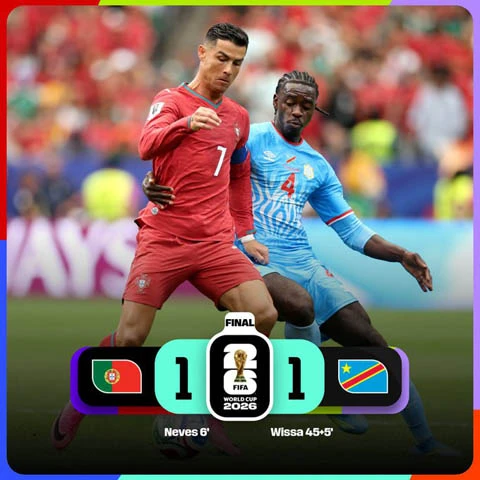 Kết quả Bồ Đào Nha 1-1 CHDC Congo: Bồ Đào Nha ra quân thất vọng Kết quả Bồ Đào Nha 1-1 CHDC Congo: Bồ Đào Nha ra quân thất vọng