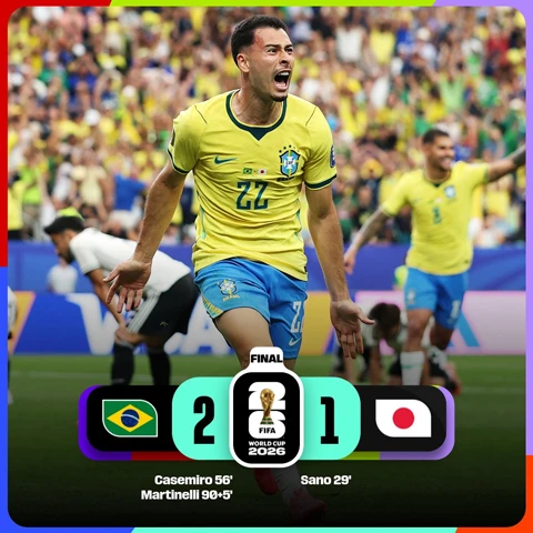 Kết quả Brazil 2-1 Nhật Bản: Ngược dòng kịch tính Kết quả Brazil 2-1 Nhật Bản: Ngược dòng kịch tính