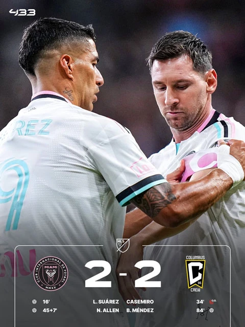 Kết quả Inter Miami 2-2 Columbus Crew: Messi không cứu nổi Casemiro Kết quả Inter Miami 2-2 Columbus Crew: Messi không cứu nổi Casemiro