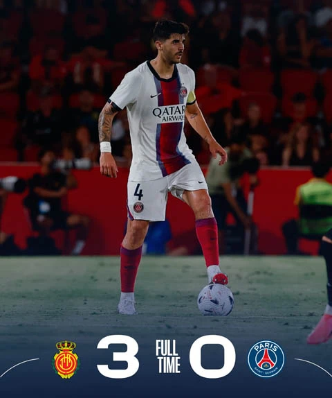 Kết quả Mallorca 3-0 PSG: ĐKVĐ Champions League bại trận