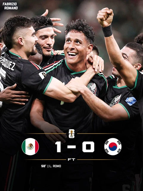 Kết quả Mexico 1-0 Hàn Quốc: Xác định đội đầu tiên giành vé vào vòng 1/16 Kết quả Mexico 1-0 Hàn Quốc: Xác định đội đầu tiên giành vé vào vòng 1/16