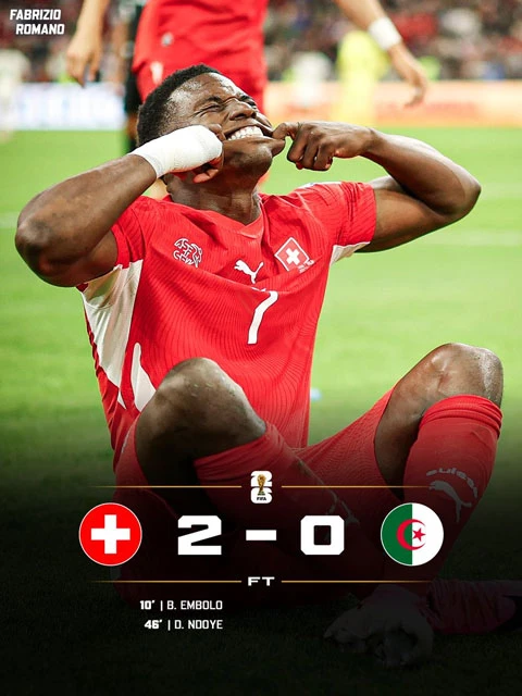 Kết quả Thụy Sĩ 2-0 Algeria: Chiến thắng dễ dàng Kết quả Thụy Sĩ 2-0 Algeria: Chiến thắng dễ dàng