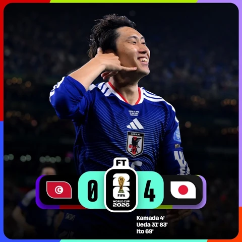Kết quả Tunisia 0-4 Nhật Bản: Tưng bừng Samurai xanh Kết quả Tunisia 0-4 Nhật Bản: Tưng bừng Samurai xanh