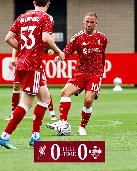 Liverpool bị Como cầm hòa 0-0, hàng công gây thất vọng Liverpool bị Como cầm hòa 0-0, hàng công gây thất vọng