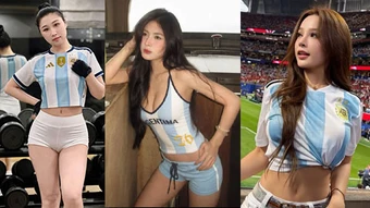 Loạt người đẹp Việt cổ vũ hết mình cho Messi và ĐT Argentina
