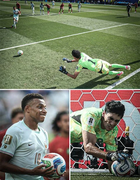 Mbappe gục ngã trên chấm 11m trước “người nhện” Bounou Mbappe gục ngã trên chấm 11m trước “người nhện” Bounou