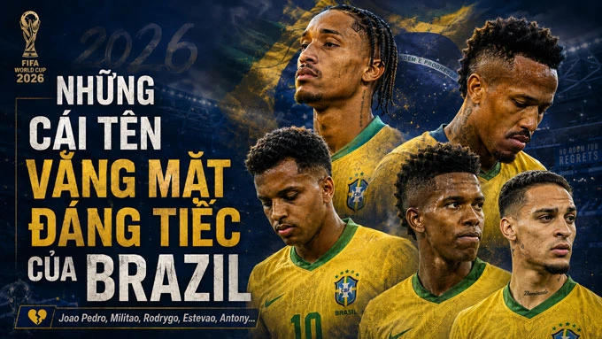 Những sự vắng mặt đáng tiếc trong danh sách ĐT Brazil dự World Cup 2026 Những sự vắng mặt đáng tiếc trong danh sách ĐT Brazil dự World Cup 2026