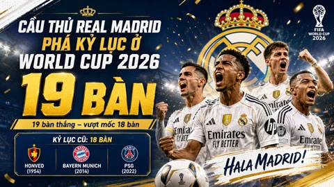 Real Madrid lập kỷ lục vô tiền khoáng hậu tại World Cup nhờ Bellingham Real Madrid lập kỷ lục vô tiền khoáng hậu tại World Cup nhờ Bellingham