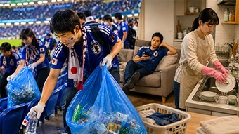 Sự thật đằng sau thói quen sạch sẽ của CĐV Nhật Bản gây tranh cãi