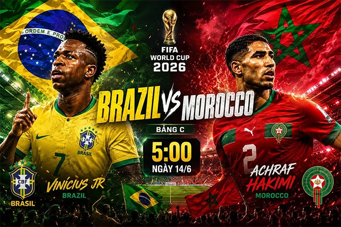 Trực tiếp Brazil vs Morocco, 05h00 ngày 14/6 Trực tiếp Brazil vs Morocco, 05h00 ngày 14/6
