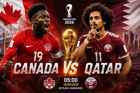 Trực tiếp Canada vs Qatar, 05h00 ngày 19/6 Trực tiếp Canada vs Qatar, 05h00 ngày 19/6