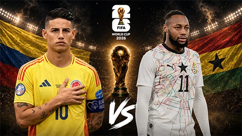 Trực tiếp Colombia vs Ghana, 08h30 ngày 4/7 Trực tiếp Colombia vs Ghana, 08h30 ngày 4/7