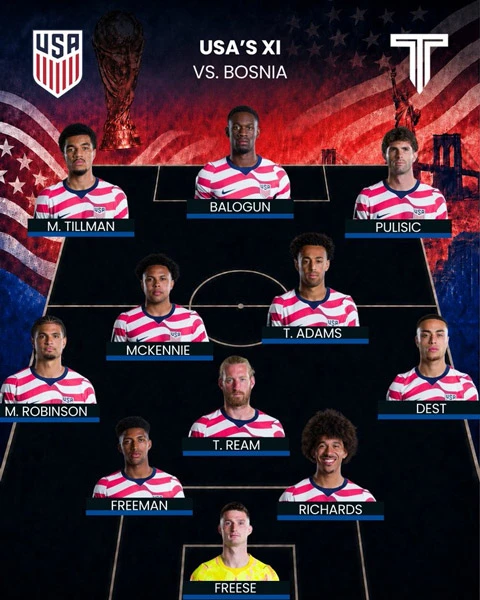 Trực tiếp Mỹ vs Bosnia: Pulisic đọ tài với Dzeko Trực tiếp Mỹ vs Bosnia: Pulisic đọ tài với Dzeko