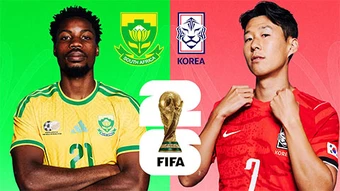 Trực tiếp Nam Phi vs Hàn Quốc, 08h00 ngày 25/6