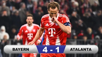 Kết quả Bayern 4-1 Atalanta (tổng tỷ số 10-2): Hùm xám xé tan xác con mồi