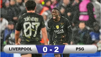 Kết quả Liverpool 0-2 (chung cuộc 0-4) PSG: Gục ngã tại Anfield
