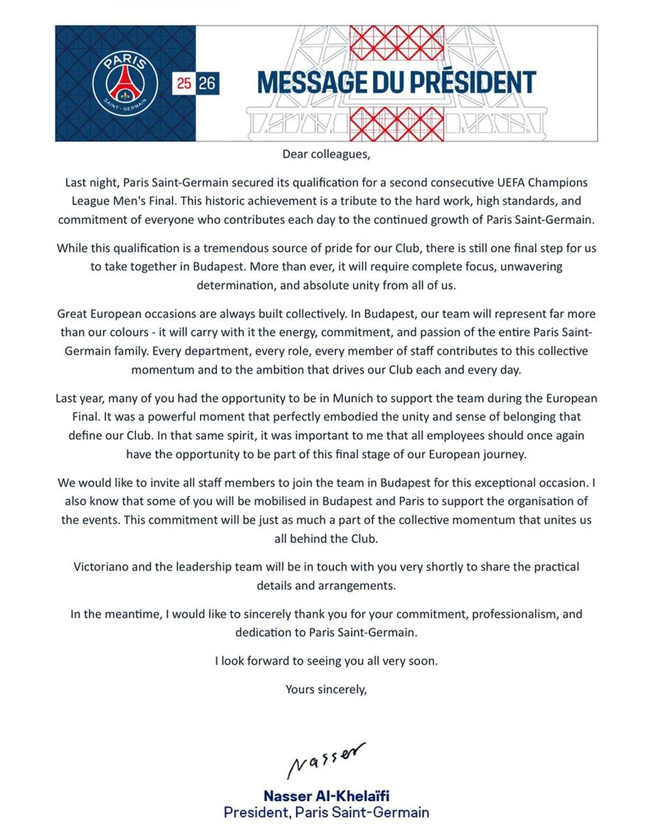 Phía sau quyết định đưa 600 nhân viên đi chung kết của PSG Phía sau quyết định đưa 600 nhân viên đi chung kết của PSG