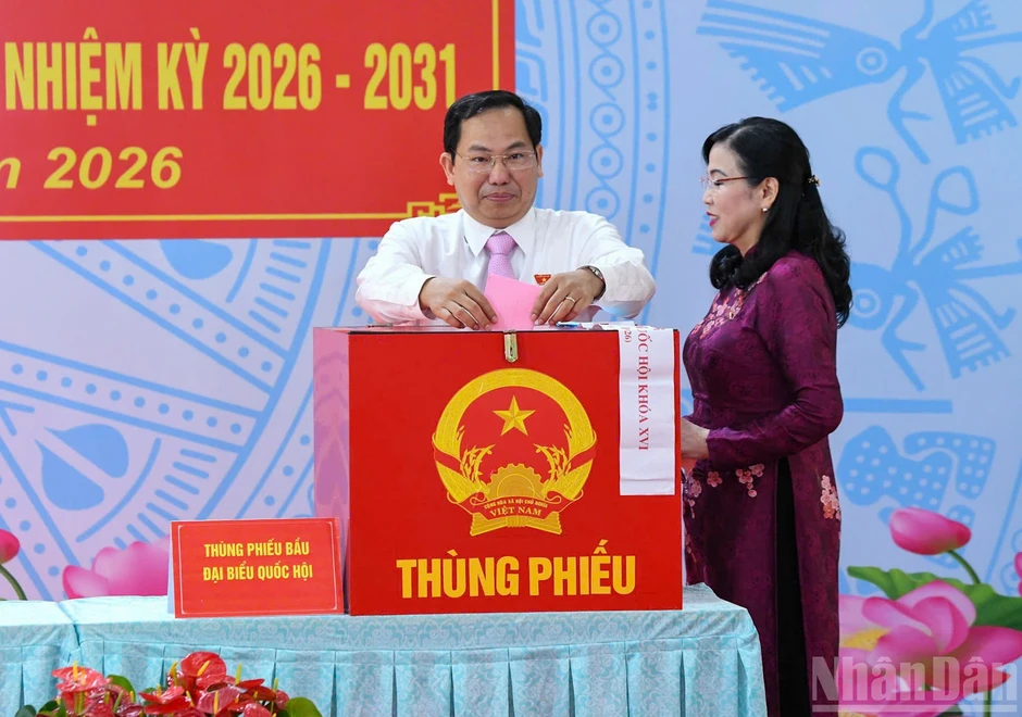[Ảnh] Chủ tịch Quốc hội Trần Thanh Mẫn dự khai mạc Ngày bầu cử tại Thành phố Hồ Chí Minh