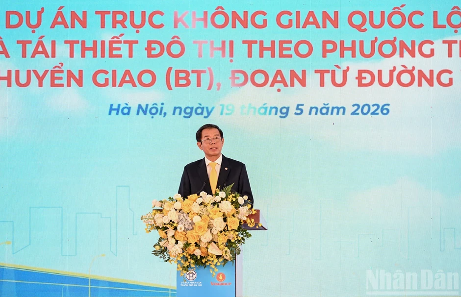 [Ảnh] Chủ tịch Quốc hội Trần Thanh Mẫn dự Lễ khởi công Dự án trục không gian Quốc lộ 1A
