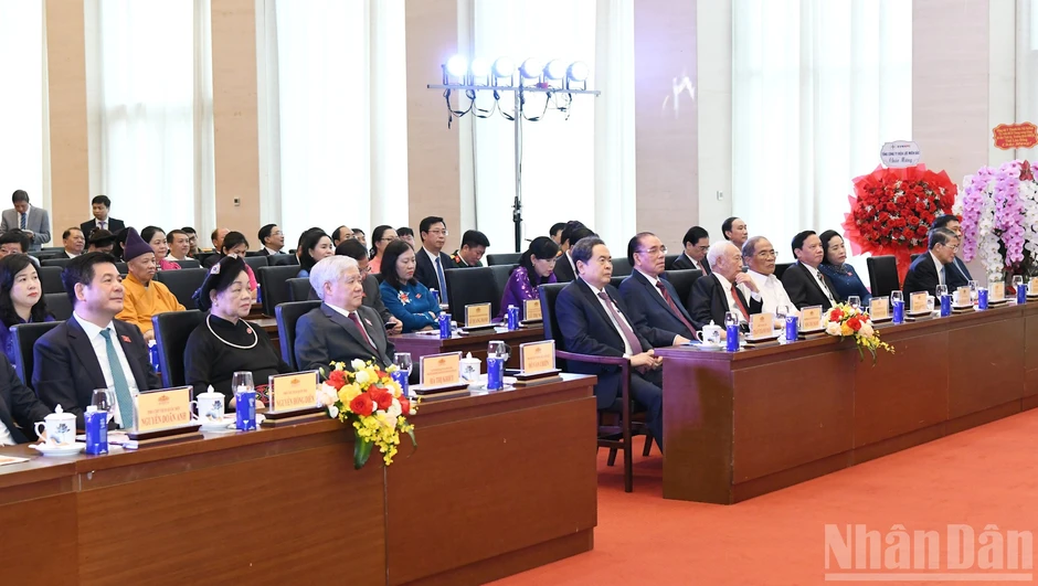 [Ảnh] Chủ tịch Quốc hội Trần Thanh Mẫn dự Lễ kỷ niệm 65 năm Ngày thành lập Hội đồng Dân tộc