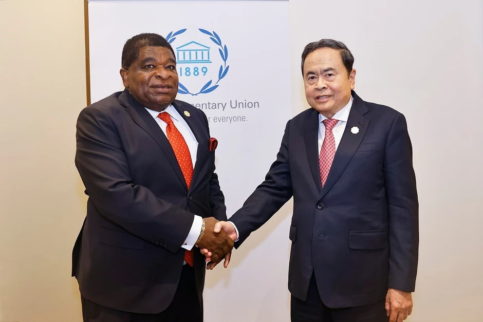 [Ảnh] Chủ tịch Quốc hội Trần Thanh Mẫn gặp Tổng thư ký IPU Martin Chungong