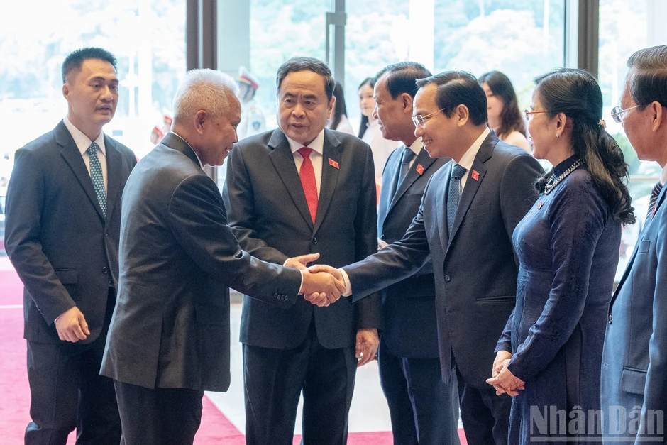 [Ảnh] Chủ tịch Quốc hội Trần Thanh Mẫn hội đàm với Chủ tịch Quốc hội kiêm Chủ tịch Hạ viện Vương quốc Thái Lan Sophon Zaram