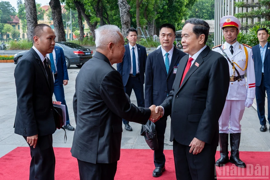 [Ảnh] Chủ tịch Quốc hội Trần Thanh Mẫn hội đàm với Chủ tịch Quốc hội kiêm Chủ tịch Hạ viện Vương quốc Thái Lan Sophon Zaram