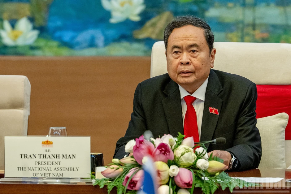[Ảnh] Chủ tịch Quốc hội Trần Thanh Mẫn hội đàm với Chủ tịch Quốc hội kiêm Chủ tịch Hạ viện Vương quốc Thái Lan Sophon Zaram