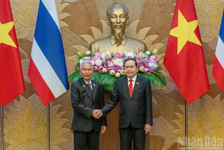 [Ảnh] Chủ tịch Quốc hội Trần Thanh Mẫn hội đàm với Chủ tịch Quốc hội kiêm Chủ tịch Hạ viện Vương quốc Thái Lan Sophon Zaram