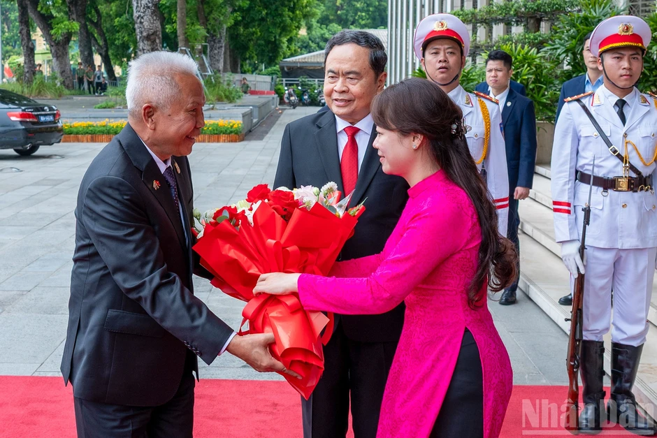 [Ảnh] Chủ tịch Quốc hội Trần Thanh Mẫn hội đàm với Chủ tịch Quốc hội kiêm Chủ tịch Hạ viện Vương quốc Thái Lan Sophon Zaram