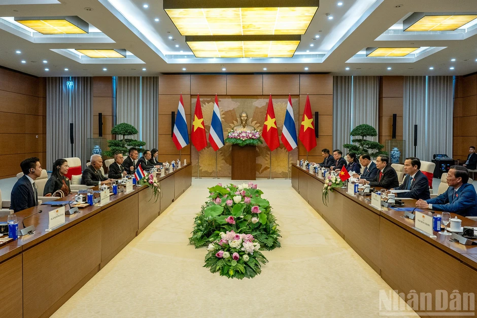 [Ảnh] Chủ tịch Quốc hội Trần Thanh Mẫn hội đàm với Chủ tịch Quốc hội kiêm Chủ tịch Hạ viện Vương quốc Thái Lan Sophon Zaram