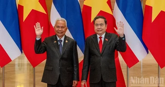 [Ảnh] Chủ tịch Quốc hội Trần Thanh Mẫn hội đàm với Chủ tịch Quốc hội kiêm Chủ tịch Hạ viện Vương quốc Thái Lan Sophon Zaram