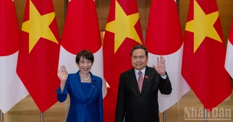 [Ảnh] Chủ tịch Quốc hội Trần Thanh Mẫn hội kiến Thủ tướng Nhật Bản Takaichi Sanae