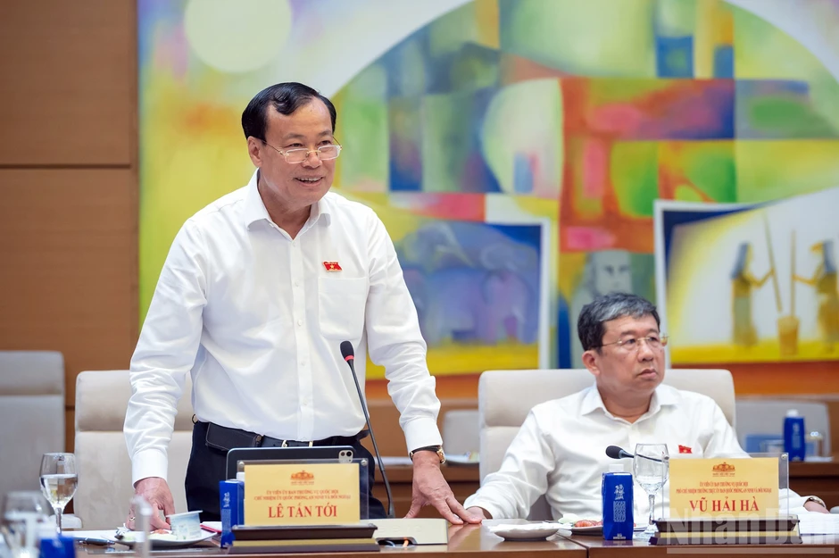 [Ảnh] Chủ tịch Quốc hội Trần Thanh Mẫn làm việc với Thường trực Ủy ban Quốc phòng, An ninh và Đối ngoại