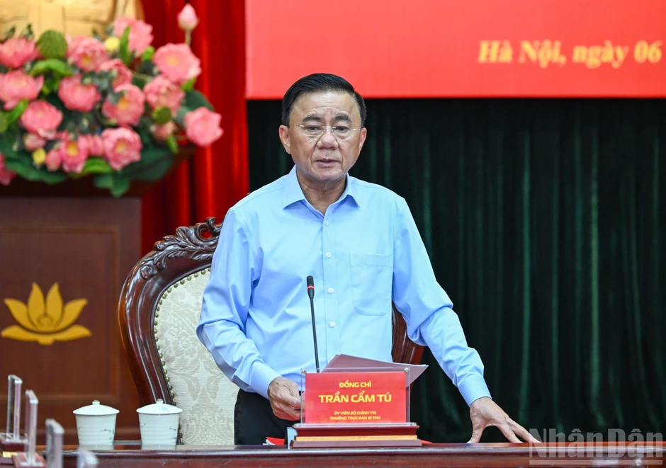 [Ảnh] Đoàn kiểm tra, giám sát số 12 của Bộ Chính trị làm việc với Tập đoàn Viettel