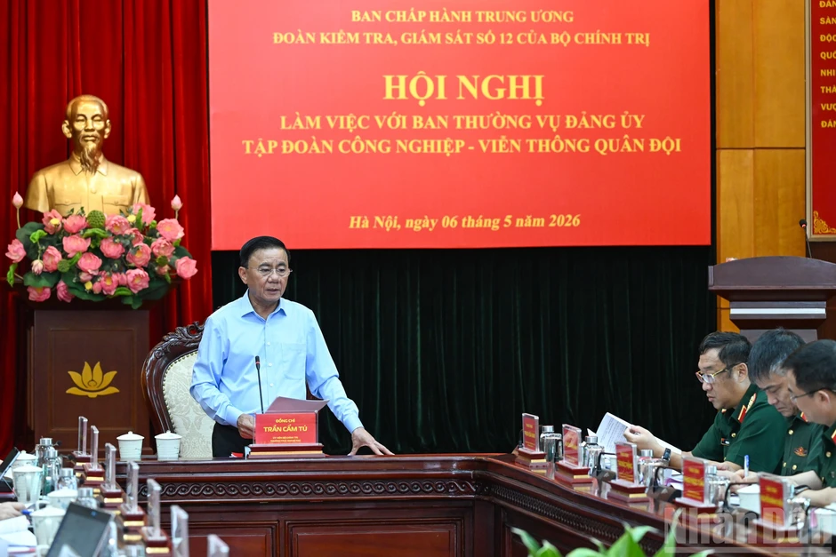 [Ảnh] Đoàn kiểm tra, giám sát số 12 của Bộ Chính trị làm việc với Tập đoàn Viettel