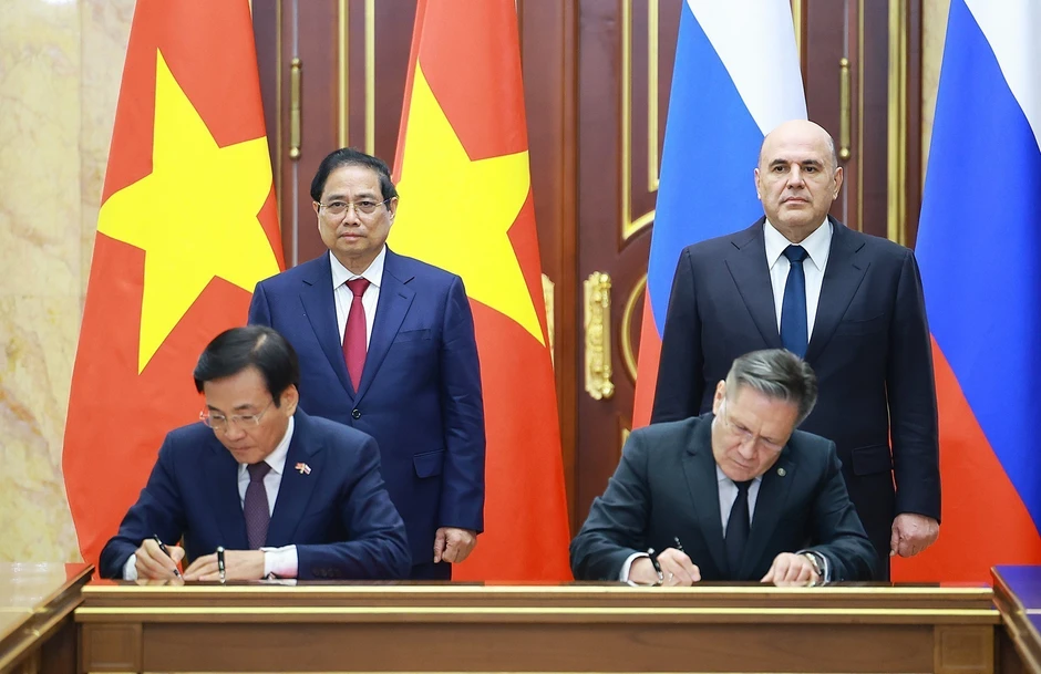 [Ảnh] Hai Thủ tướng Việt Nam và Nga chứng kiến Lễ ký kết về hợp tác xây dựng Nhà máy điện hạt nhân